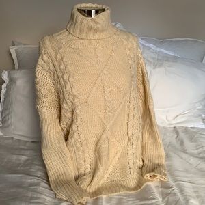 Cream Turtleneck Sweater